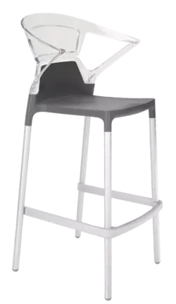 Барне крісло Papatya Ego-K антрацит сидіння, верх прозоро-чистий
