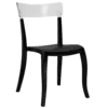 Стілець Papatya Hera-S чорне сидіння, верх прозоро-чистий