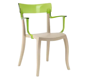 Крісло Papatya Hera-K пісочно-бежеве сидіння, верх прозоро-зелений