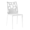 Стілець Papatya Ego-Rock біле сидіння, верх прозоро-чистий