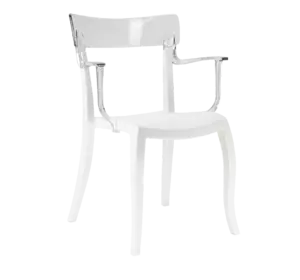 Крісло Papatya Hera-K біле сидіння, верх прозоро-чистий
