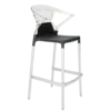 Барне крісло Papatya Ego-K чорне сидіння, верх прозоро-чистий