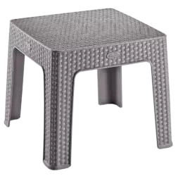 Столик для кави під ротанг Irak Plastik 45x45 сірий