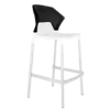 Барний стілець Papatya Ego-S біле сидіння, верх чорний