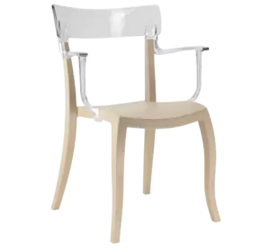 Крісло Papatya Hera-K пісочно-бежеве сидіння, верх прозоро-чистий