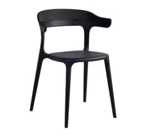 Крісло Papatya Luna-Stripe чорне сидіння, верх чорний