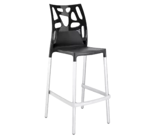 Барний стілець Papatya Ego-Rock антрацит сидіння, верх чорний