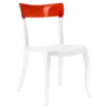 Стілець Papatya Hera-S біле сидіння, верх прозоро-червоний