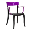 Крісло Papatya Hera-K чорне сидіння, верх прозоро-пурпурний